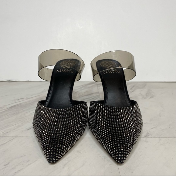 Vince Camuto Kempern Jeweled Black Heeled Mule 7M - Picture 2 of 13